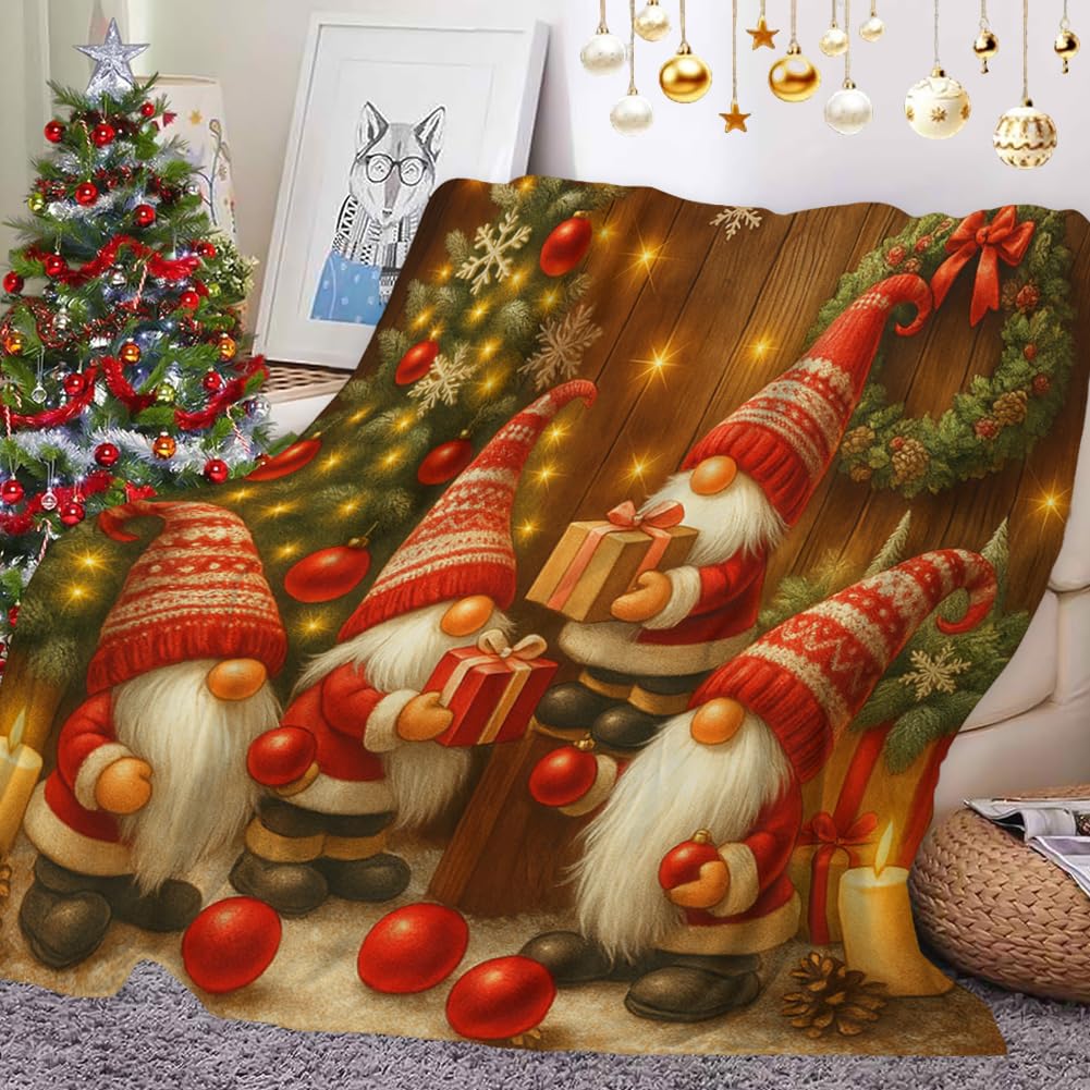 Christmas Blanket, Flannel Christmas Blanket, Christmas Sofa Throw, Fluffy Soft and Warm Sofa, Cozy Plush Blankets for Christmas Decoration, Gift, Sofa Bed, Office-B