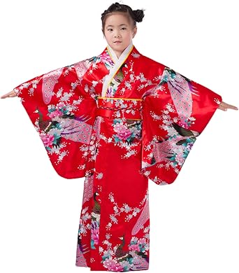 Girls Kimono Japanese Traditional Dress Cosplay Costume for Spa Wedding Birthday