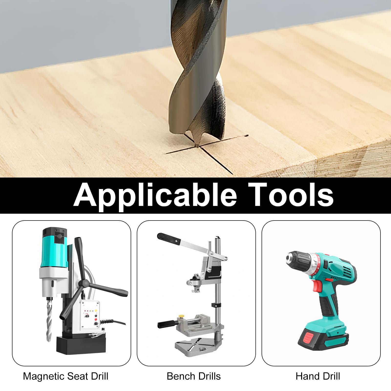 10 brocas de madera de 3 mm, acero al carbono 45 brocas de metal de 3 mm helicoidales para madera con punta de centrado para madera, plástico, caucho, madera blanda, madera dura, madera contrachapada