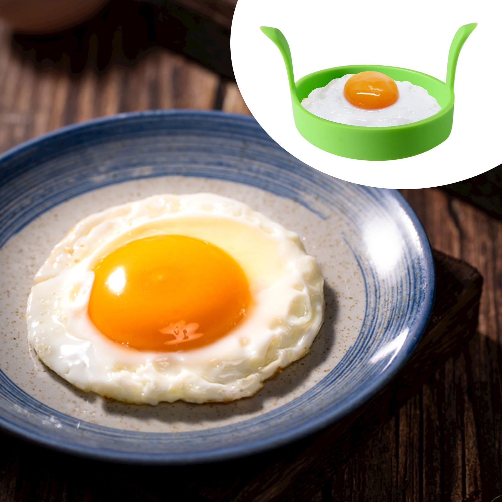 EUPSIIU 8 Pezzi Stampo in Silicone per Uova Fritte, Stampo per Uova Fritte, Stampo Antiaderente per Uova Fritte con Manici, Frittata di Uova, Adatto per Uova Fritte, Frittelle, Dessert (Colorato)
