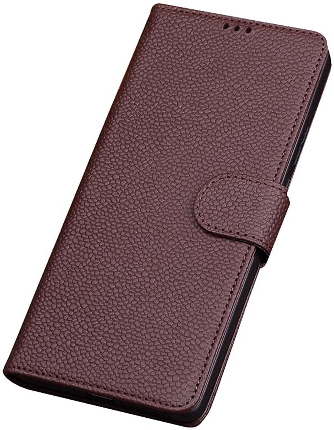 Étui portefeuille iPhone 13 Mini marron en cuir véritable à rabat magnétique - 7