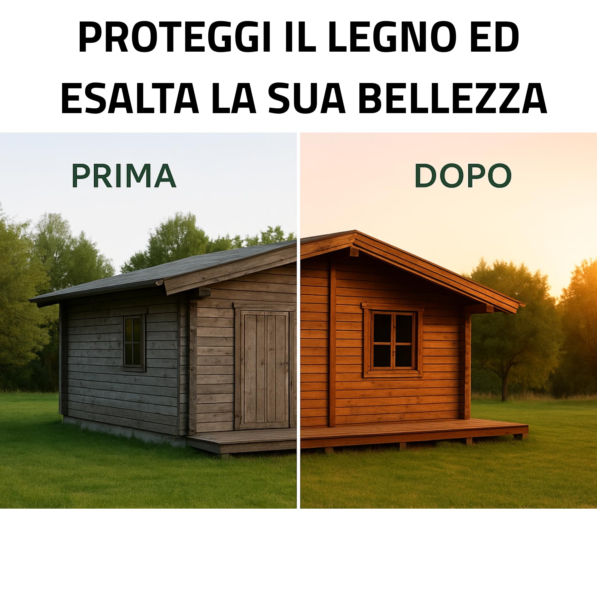 Impregnante legno esterno ad acqua 5 litri | Finitura professionale effetto cerato | Protezione legno per staccionate, casette, pergolati | Interni ed esterni | Alta penetrazione | (Rovere)