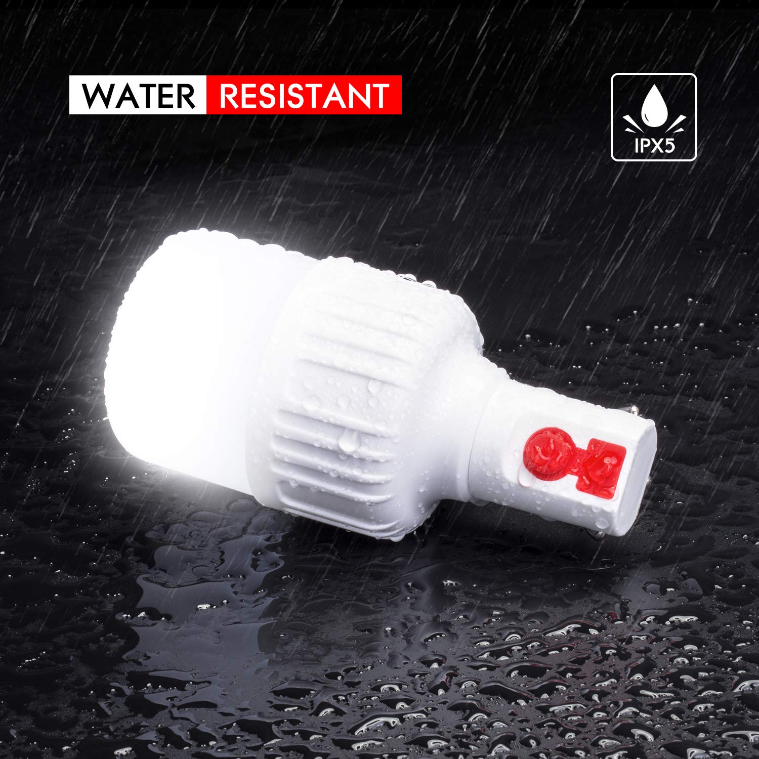 WdtPro - Lanterna da campeggio a LED ricaricabile, 4 pezzi, super luminosa, portatile, con 3 modalità di luce, torcia perfetta per uragano, emergenza, kit di sopravvivenza, escursionismo, pesca