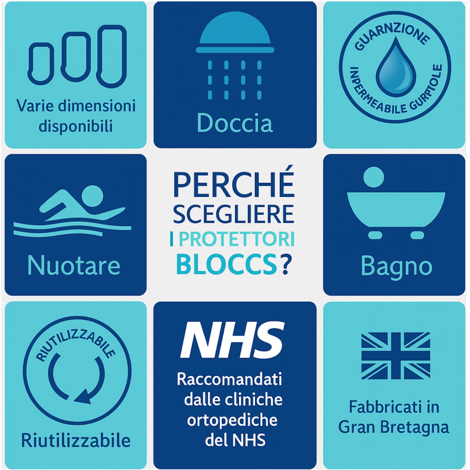 Bloccs Adulti - Copertura Impermeabile per Ingessatura - #ASL74 - Parziale Gamba