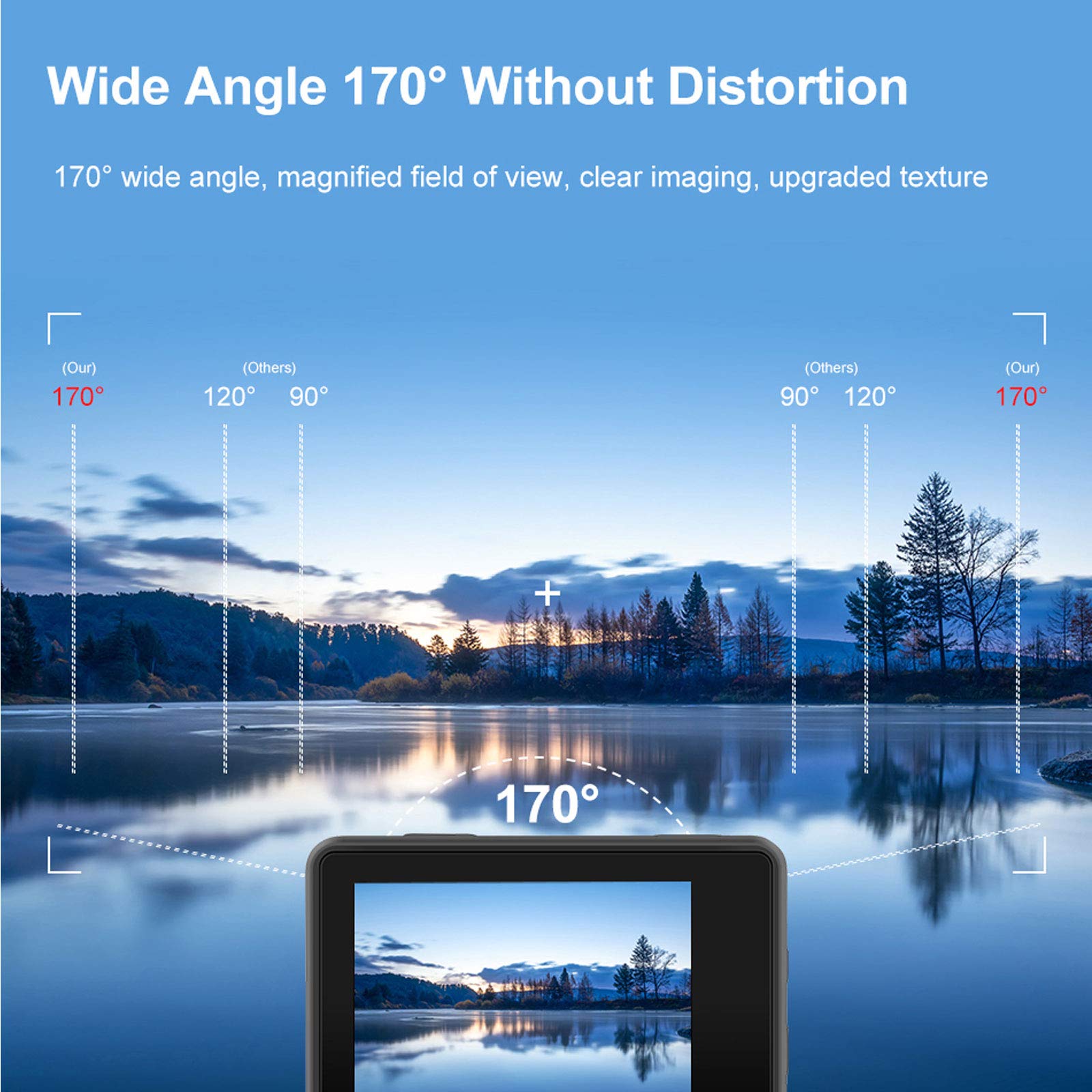Fotocamera Subacquea Macchina Fotografica Subacquea Touch Screen con Doppio Schermo 4K Fotocamera Subacquea Digitale Impermeabile con Telecomando Wireless per 30 M Sott'Acqua