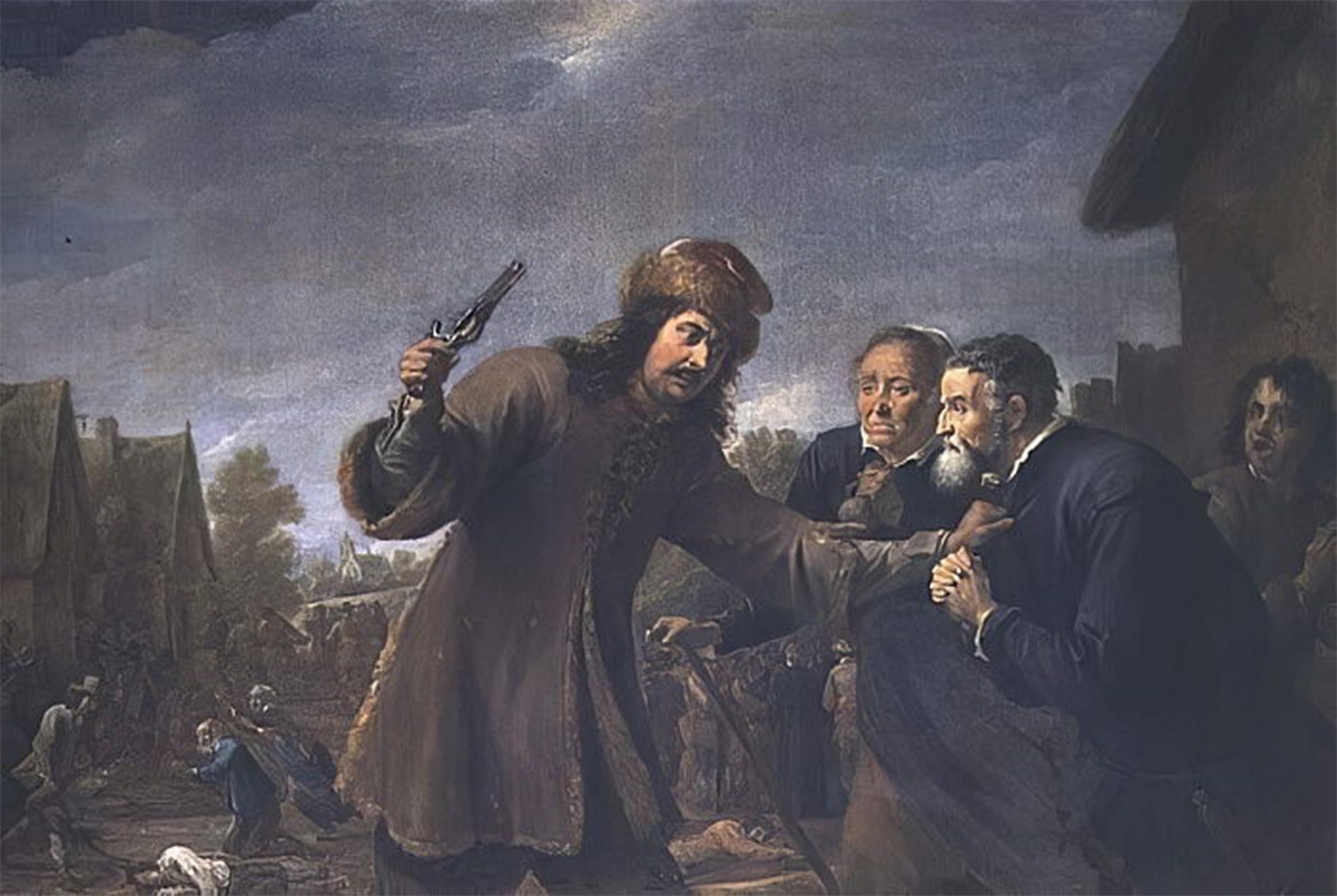 SERENDIPITP Abstract Painting Mural Print Picture Wall Decor Painting Attack on a Village by David Teniers the Younger Vintage Wall Artwork for Home Decor 60x90cm