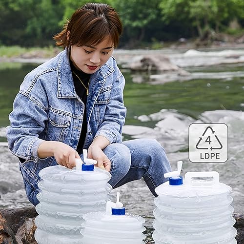Miniatura 5 de PAYRFV Cubo de agua plegable, contenedor de agua plegable para almacenamiento de agua de emergencia, reutilizable, plegable, a prueba de fugas, cubo