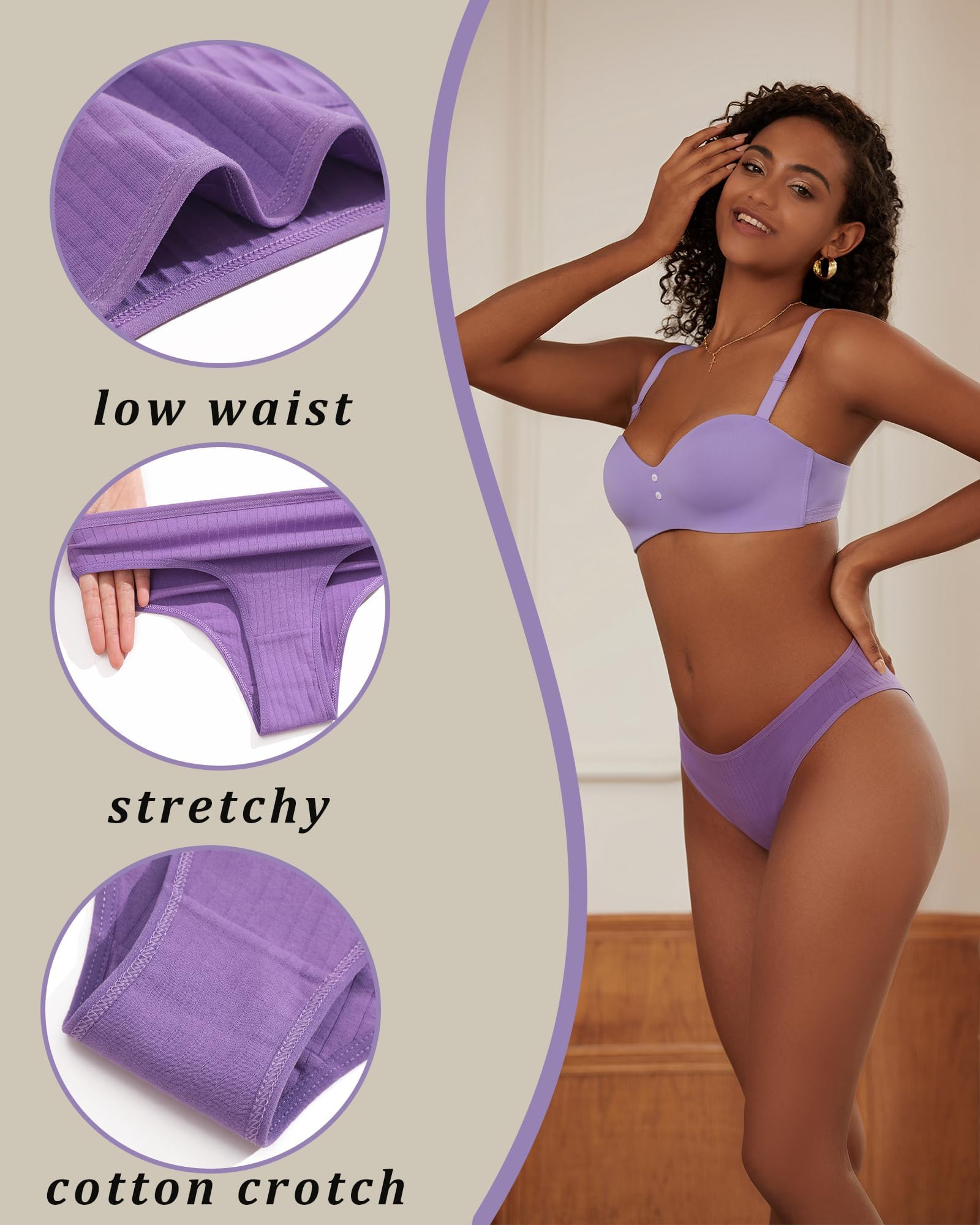 ALL OF ME 6 Pack Mutande Donne Cotone Intimo Donne Scivolare Morbido Hipster Mutandine Sexy Slip Multipack S-XL