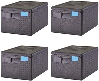 Cambro EPP180SW110 Cam GoBox Top-Loader Food Pan Carrier, Black (Pack of 4)