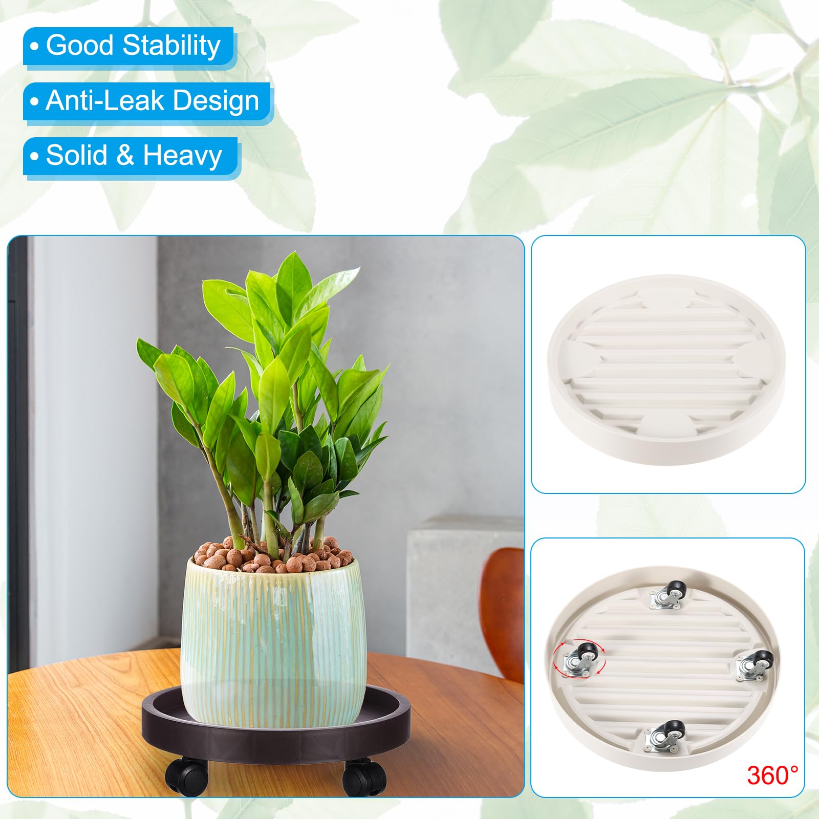PATIKIL Plant Stand with Hidden Wheels - Image 3