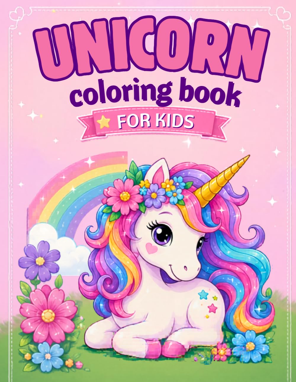 Magical Unicorn Coloring Book for Kids Ages 4-9: Cute and Fun Coloring Pages with Unicorns, Rainbows, Flowers and Magical Adventures