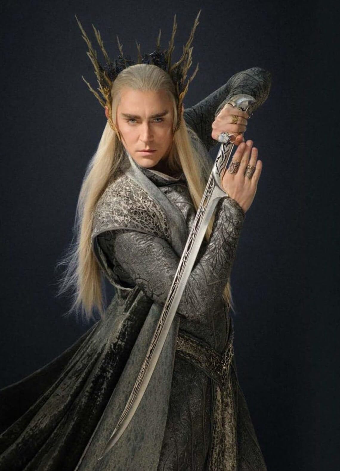 Elvenking Thranduil Schwert des Herr der Ringe Nachbildungen Full Tang, rasiermesserscharfer Hartstahl, handgefertigt, mit Wandhalterung