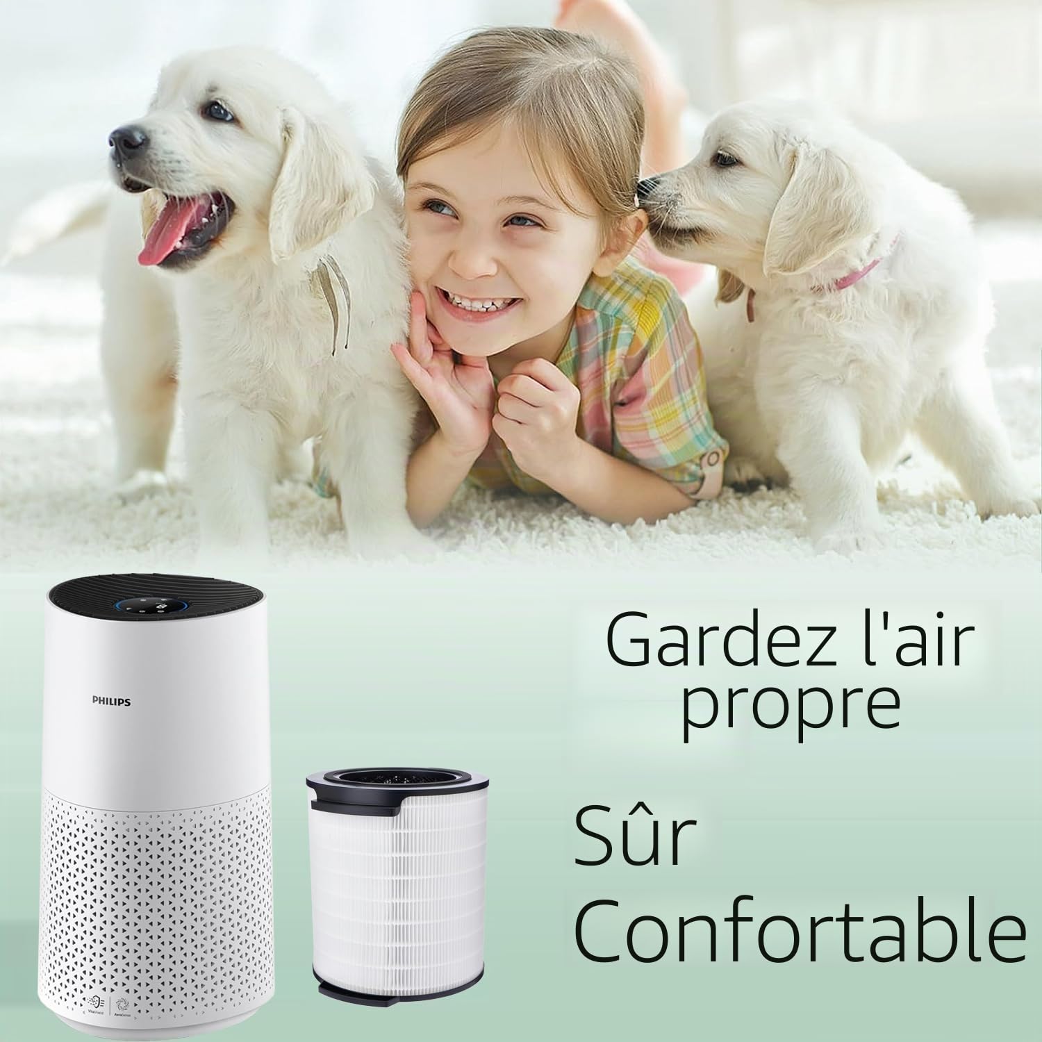 filtre FY1700/30 pour purificateur Philips série 1000i AC1711, AC1715, AC1715/11 – HEPA H13 à charbon actif – filtration haute efficacité