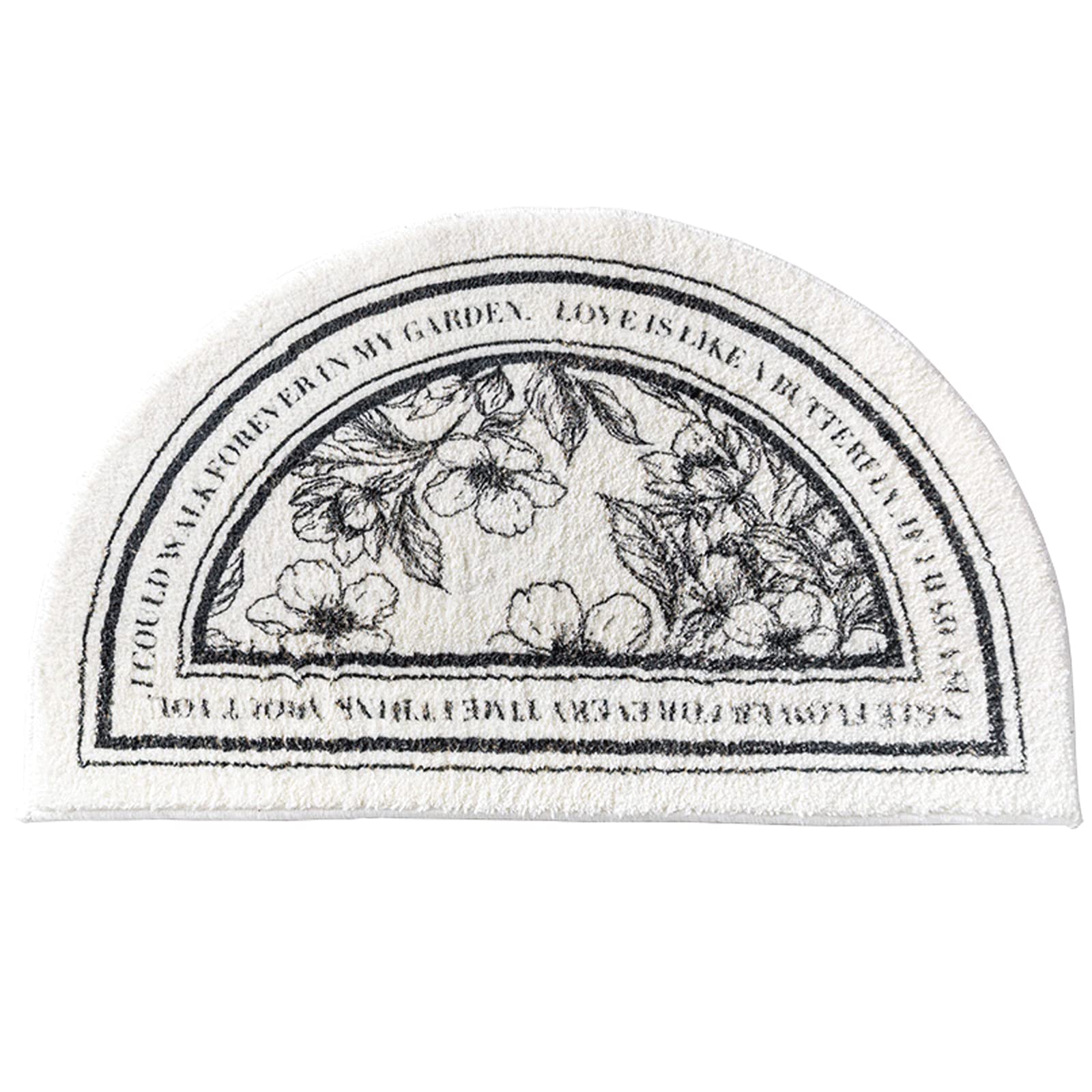 Qusmeiyici Bathroom Rugs Half Circle Bath Mat&Retro Rug Half Round Bath Rug for Bedroom Small Carpet Home Decor Non-Slip Semi Round Shower Rug