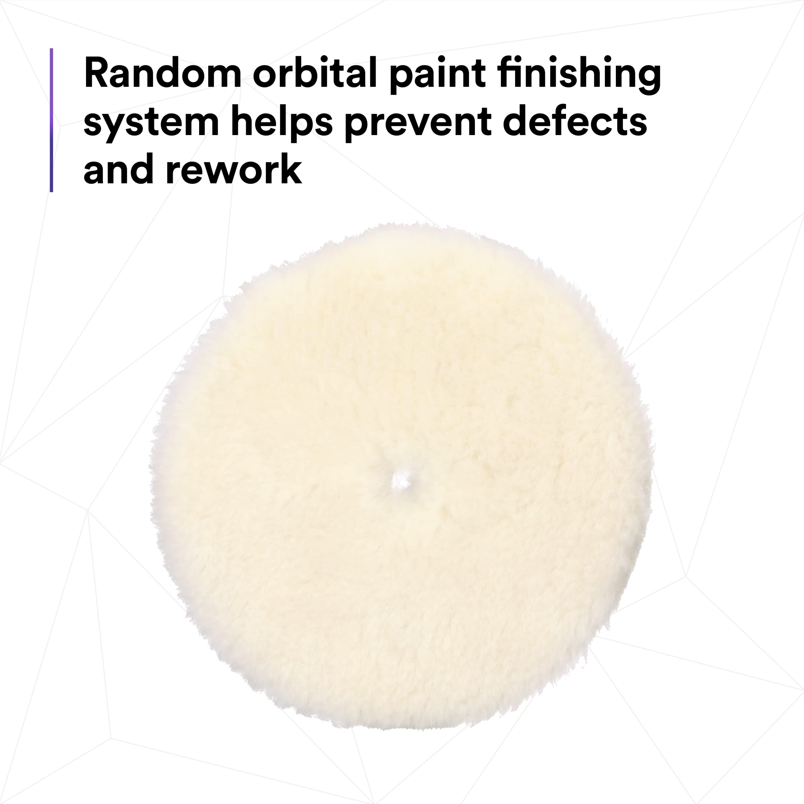 Perfect-It 3M PN34121 - Almohadilla de compuesto de lana orbital al azar, 130 mm, color blanco, almohadillas orbitales para compresión y pulido automotriz