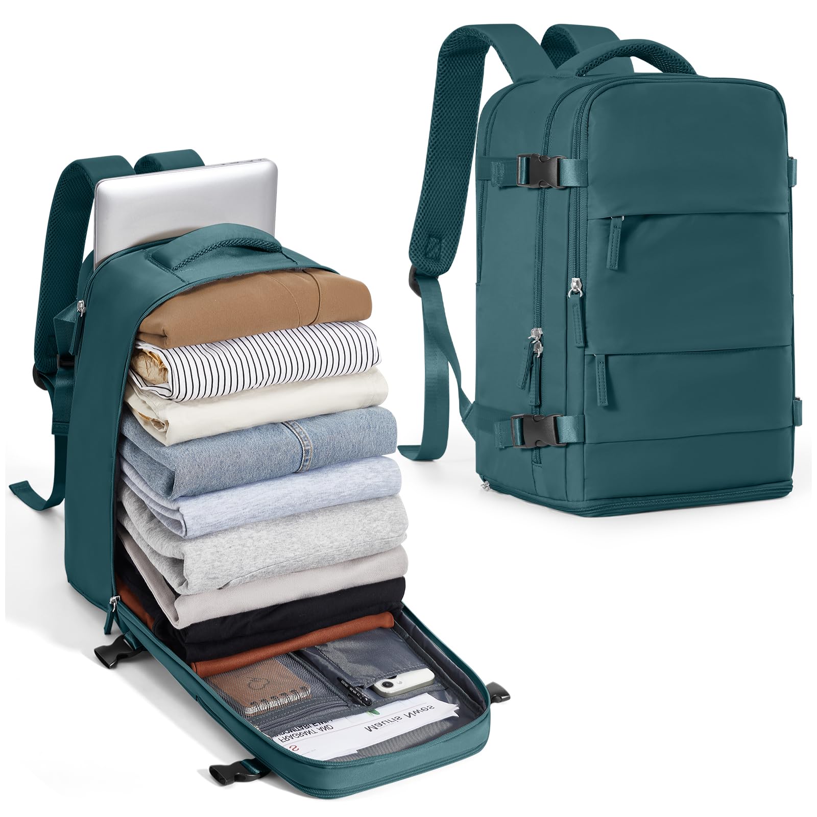 BJLFS Borse da Cabina per Ryanair 40x30x20 Zaino Wizzair Sottovuoto da viaggio 40x20x25 Bagaglio a Mano con compressione sottovuoto,Zaino Easyjet 45x36x20,Zaini Casual per laptop da 14 pollici