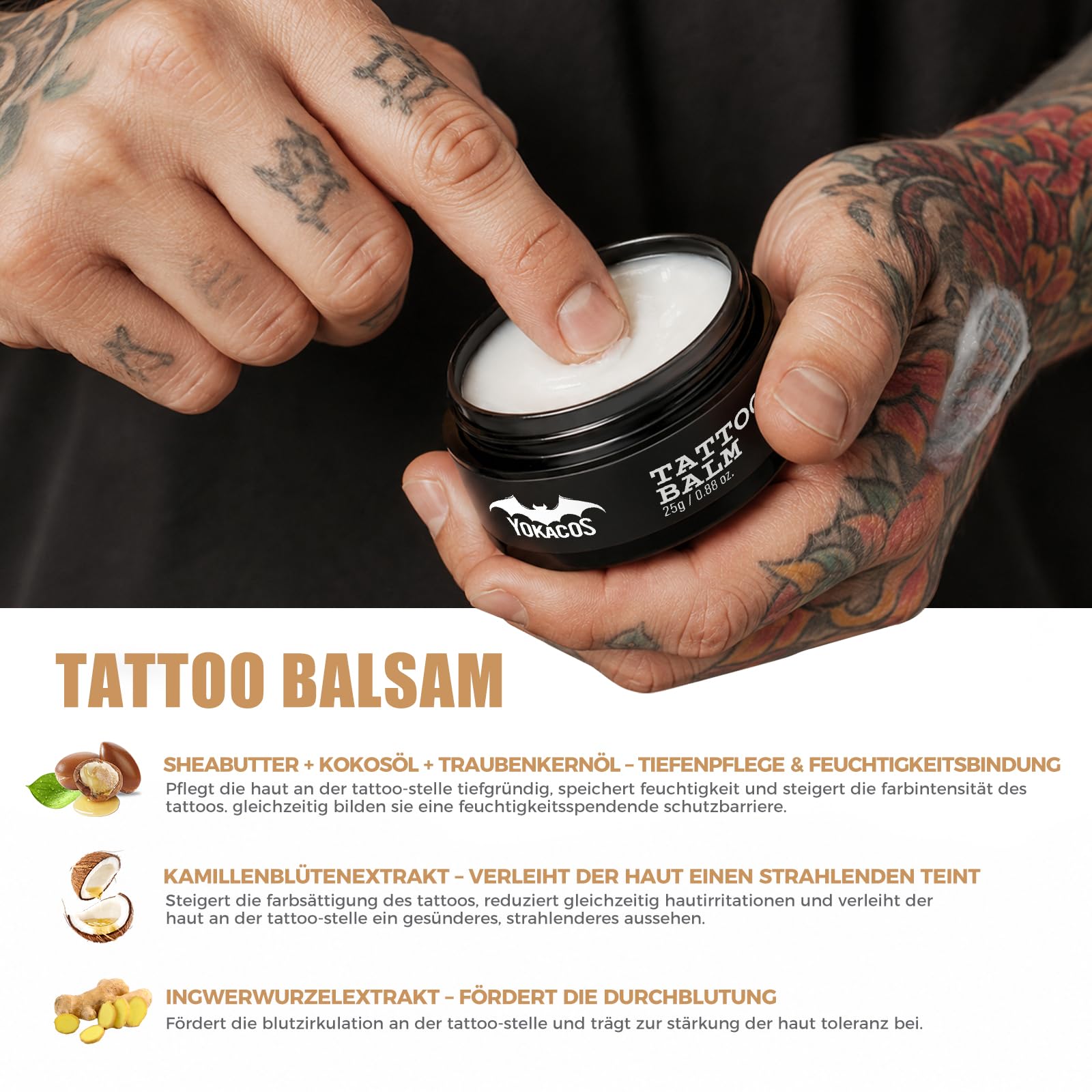 4-teilig Professionelle Tattoo Nachsorge Set mit Tattoo Creme, Reinigungsschaum, Gel& Bandage – Natürliche & Sanfte Formel Für Frisches & Altes Tattoo Fördert Heilung & Farberhalt