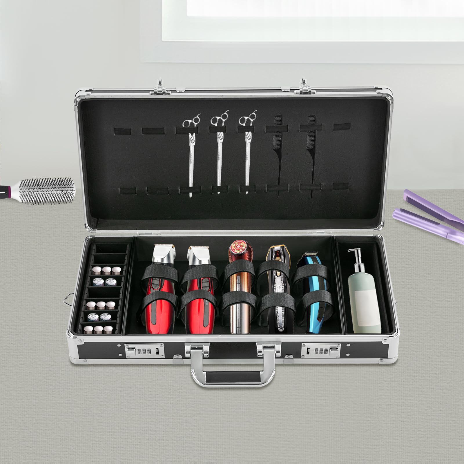 Kosmetikkoffer Schminkkoffer Hartschale Kosmetik Koffer Damen Groß Friseurkoffer Friseur Zubehör Make Up Organizer Friseurwagen Trolley Makeup