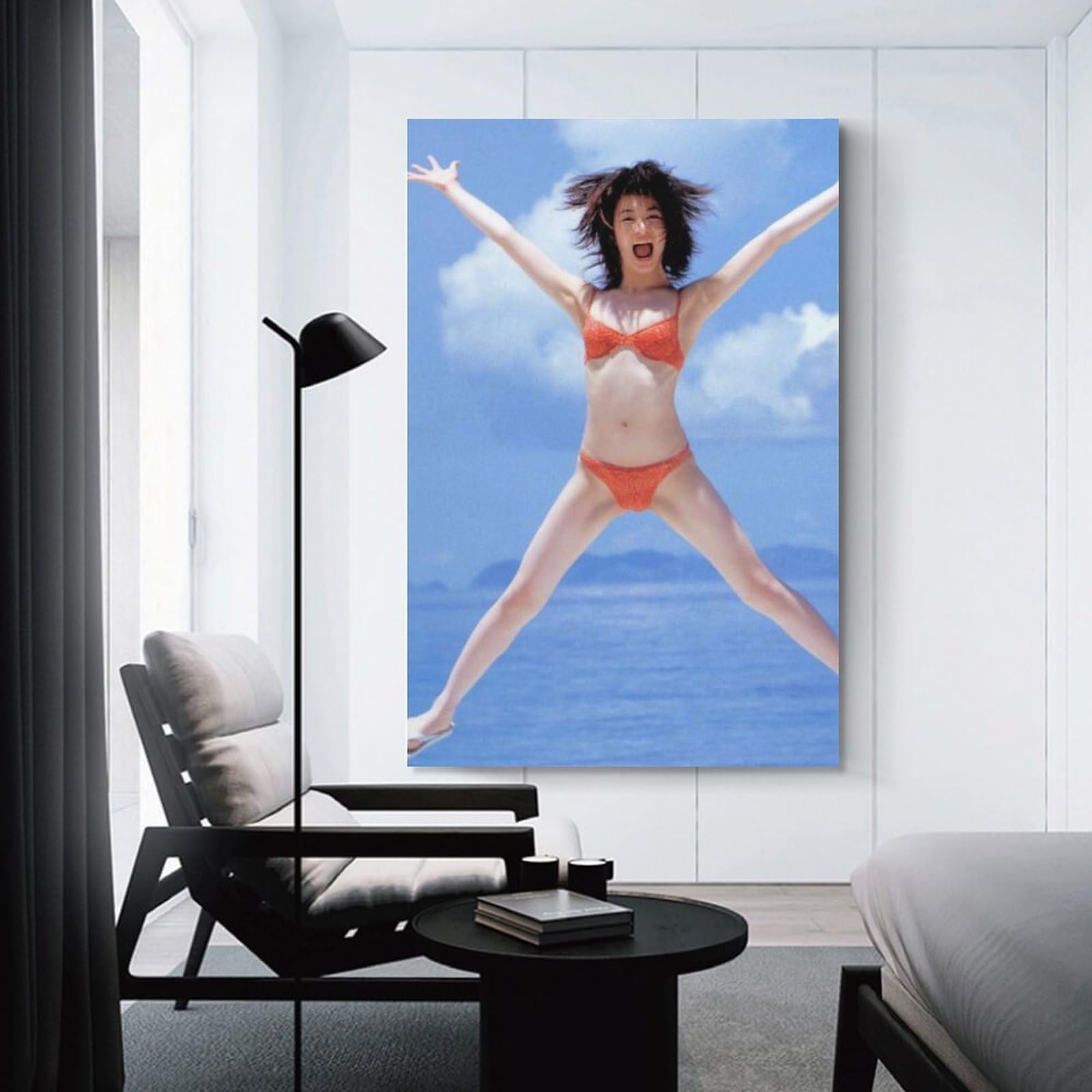 Amazon.co.jp: 新山千春水着セクシー写真壁の絵ポスター キャンバス