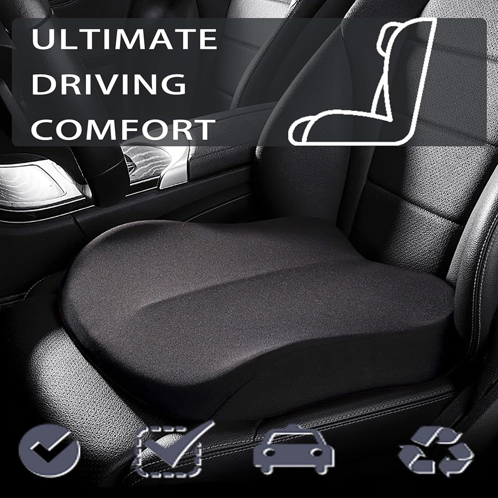 Poduszka na siedzenie samochodowe z pianki Memory Foam do Dodge Ram 1500 19-24 | Podwyższenie krzesła 2,3-3,5 cala, oświetlenie do rwy kulszowej, ergonomiczna konstrukcja antypoślizgowa