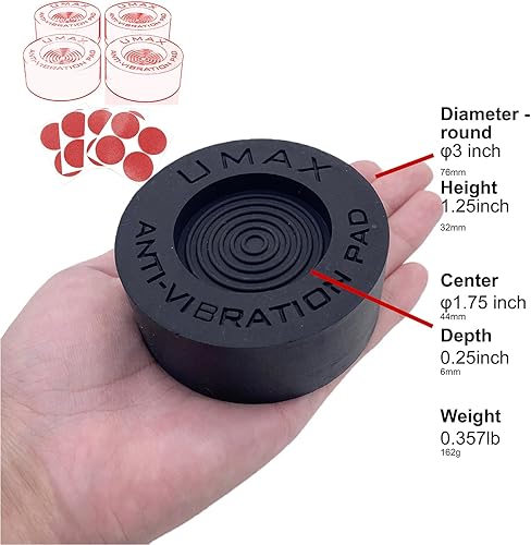 Miniatura 6 de U MAX Almohadillas antivibración para máquina Wahing  4 almohadillas con 4 almohadillas ajustables  Deja de caminar reduce el ruido y protege tu