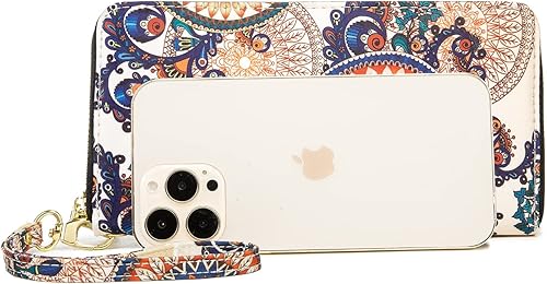 Miniatura 9 de LOVESHE Cartera de mano con bloqueo RFID y cremallera para mujer