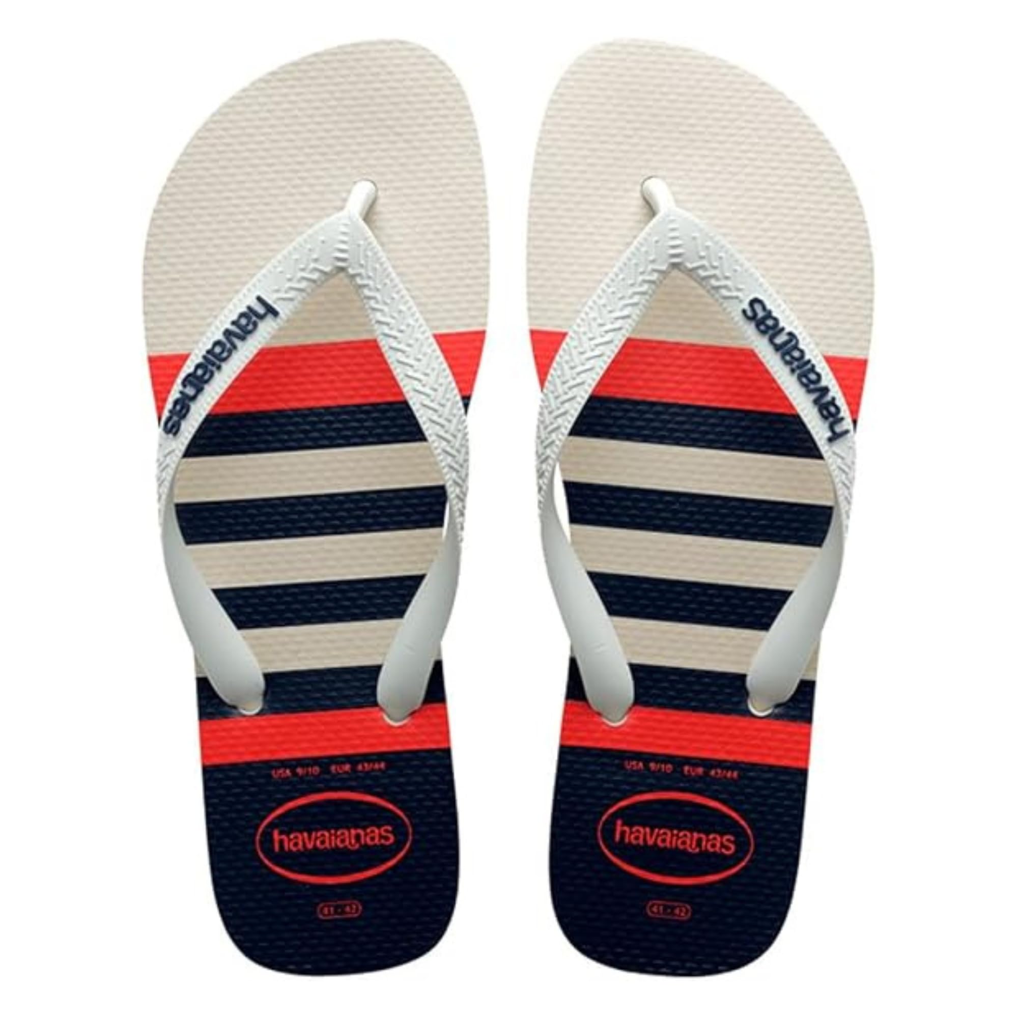 Havaianas Top Nautical Men FlipFlop White/White/Navy Blue 6.5/7 UK