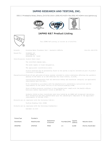 Miniatura 8 de Sistema de agua para debajo del fregadero, flujo de alta velocidad, capacidad de 20,000 galones, para hogares debajo del fregadero, oficinas,