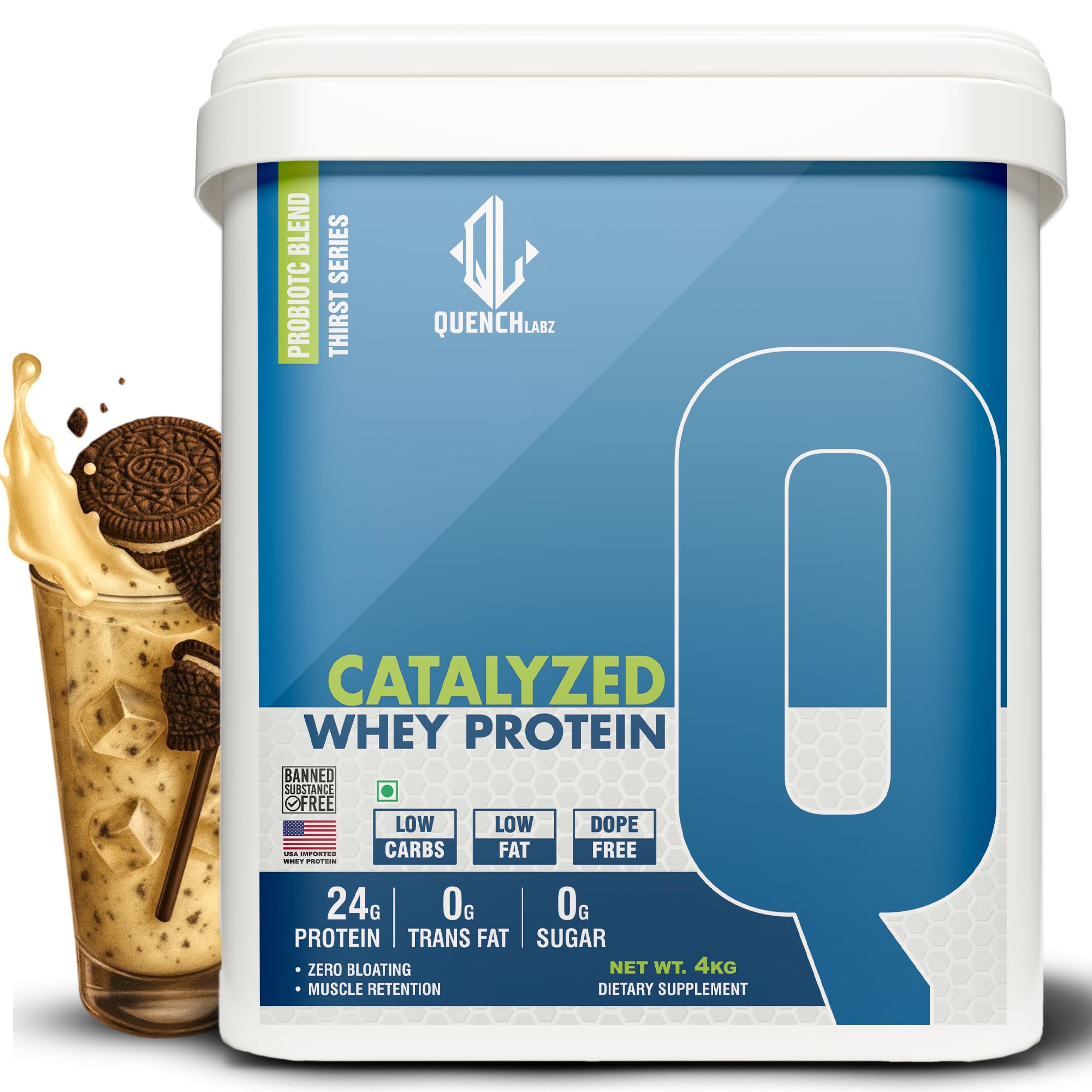 QUENCHLABZ CATALYZED WHEY PROTEIN | 24g Protein per Serving | Zero Sugar, Low Carb, Low Fat | Supports Muscle Growth & Recovery | Protein Powder for Men & Women | 4KG Chocolate Flavor — Amazon image 19