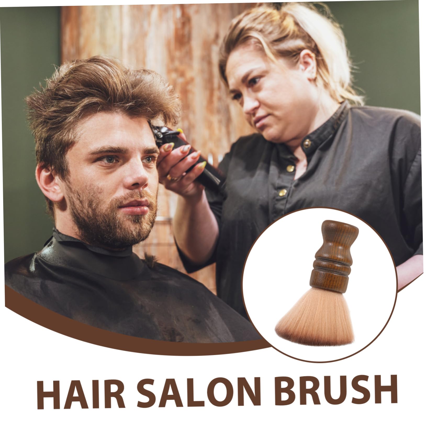 FRCOLOR 3St Bürste mit Holzgriff hairbrush haarbürsten barber brush hair remover bürste barber bürste Haarschneide-Reinigungsbürste Gesicht Friseurwerkzeug Bartreinigungsbürste Hölzern