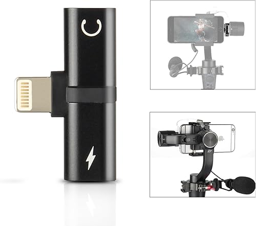 Miniatura 8 de HolaFoto Adaptador 2 en 1, carga y adaptador de audio para auriculares, micrófono para Zhiyun Smooth 5S Smooth5 4 Q3 q2 q DJI Osmo Mobile 2 Feiyu