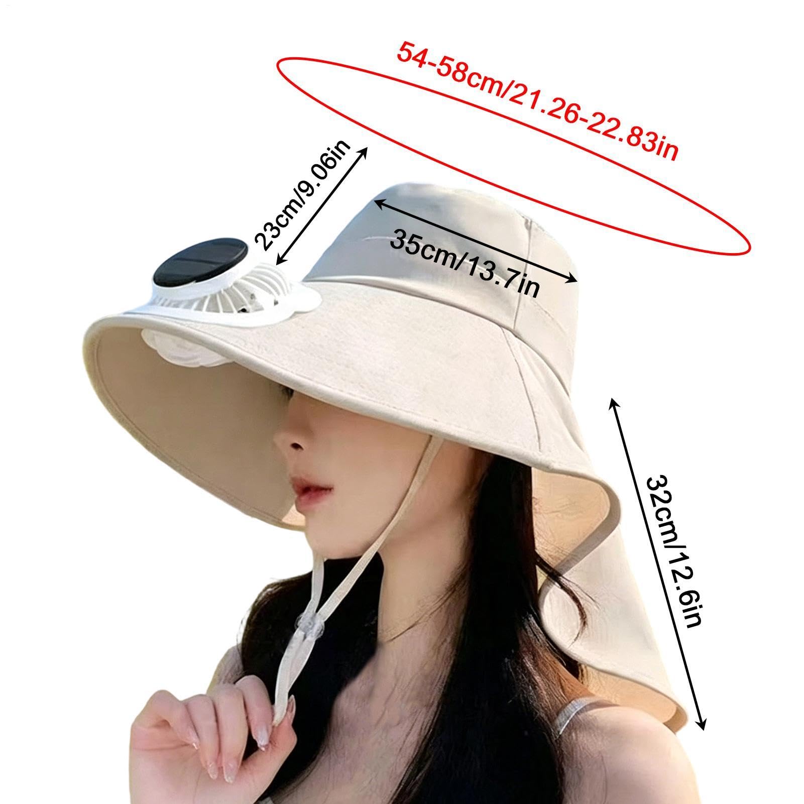 Chapeau à Ventilateurs solaires | Large Bord Rabat Cou Protection UV Respirant,Casquette Solaire Rafraîchissante Anti-UV,pour Femmes, Camping, Randonnée, Alpinisme, Pêche, Plein Air, Cyclisme