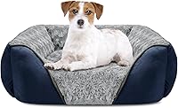 Vista 35 de INVENHO Cama extragrande para perros grandes, medianos y pequeños, rectangular, lavable, ortopédica, suave y relajante, duradera para mascotas
