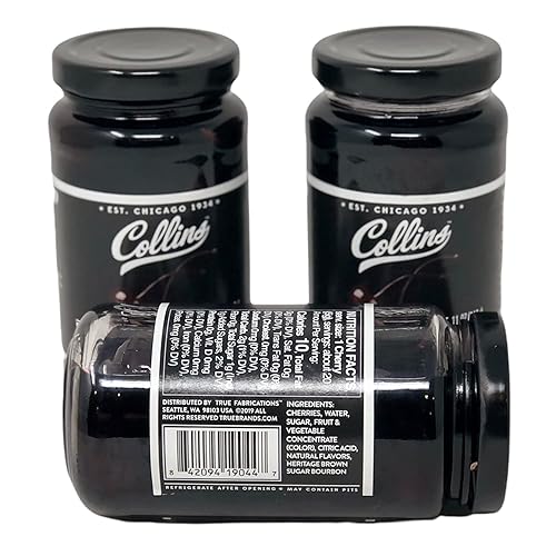 Miniatura 4 de Lara's Gourmet Passions Collins Bourbon Cherries (paquete de 3) paquete con 4 selecciones de cóctel de acero inoxidable de cortesía para cócteles