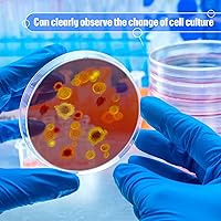 Vista 4 de Kigley 400 unidades de platos de Petri de plástico estériles con tapas, platos de Petri de cultivo transparentes de 60 mm de diámetro x 15 mm