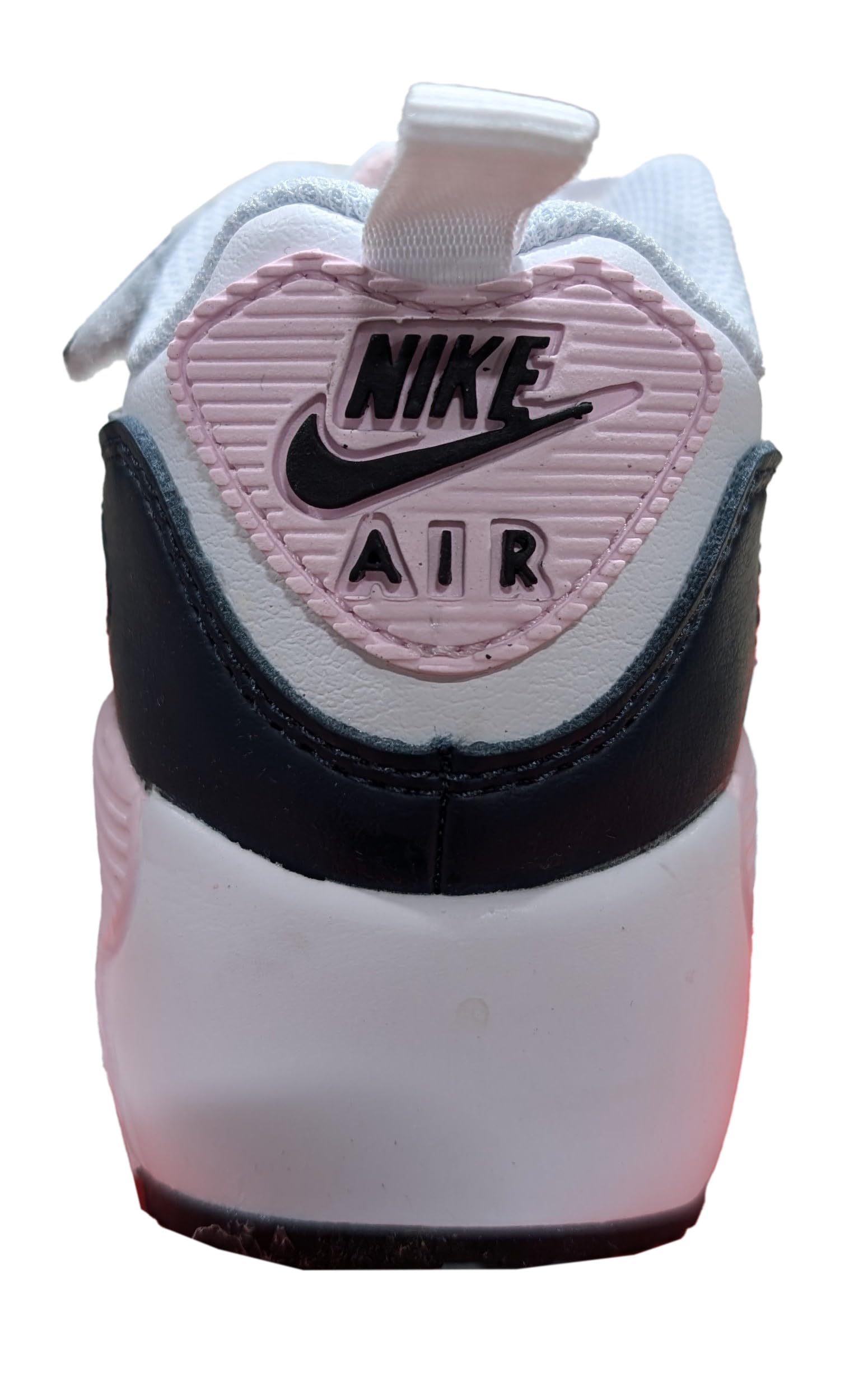 Nike Air Max 90 EasyOn Little Kids' Shoes (HF6357-104, White/Pink Foam/Armory Navy/Wolf Grey) Size 11