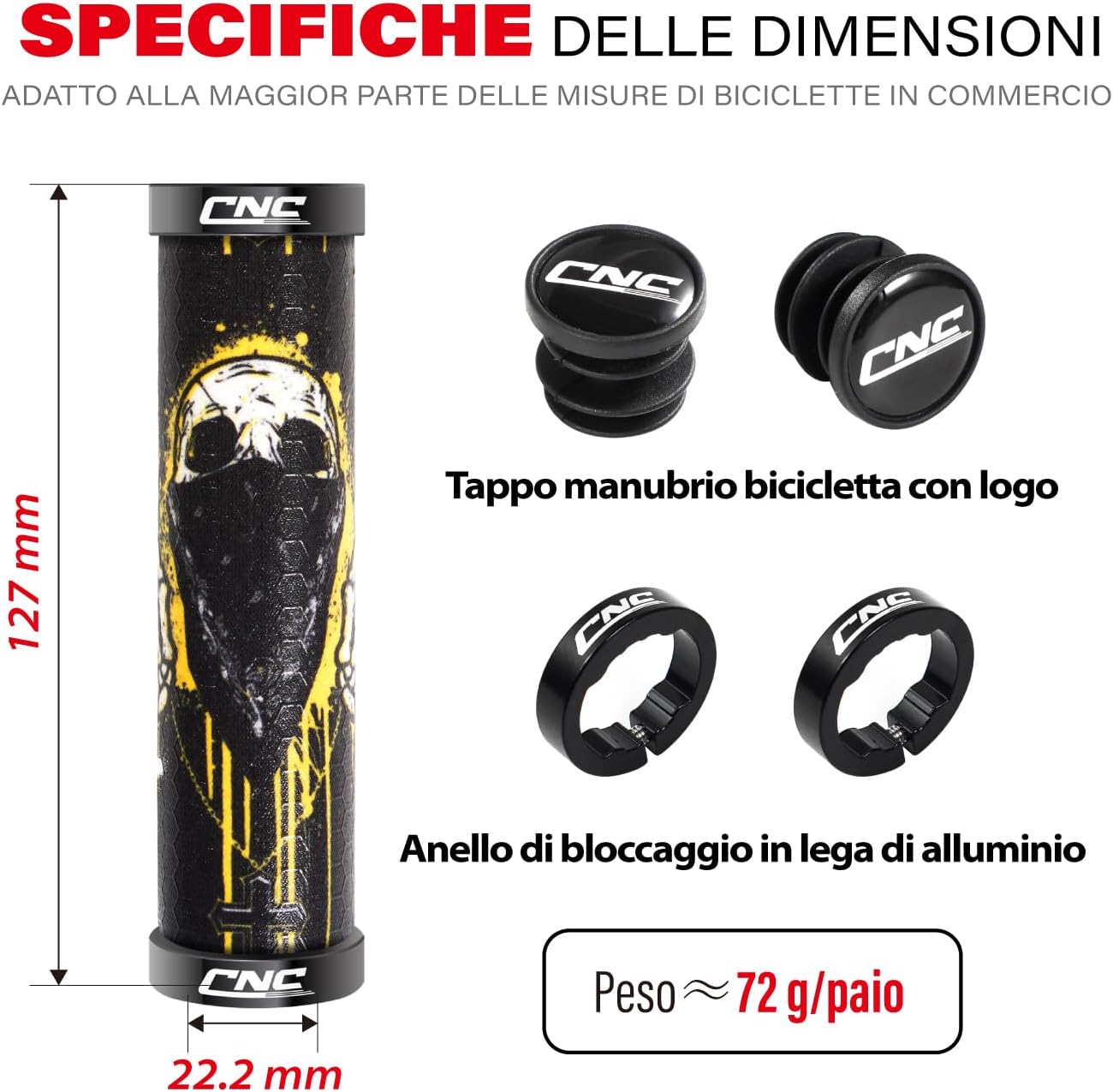 CNC Bike Handlebar Grips,MTB Silicone Grips Design, Gel Grips for Mountain Bike/BMX/Bicycle. …