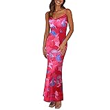 Picture of PRETTYGARDEN Women's 2025 Summer Floral Spaghetti Strap Maxi Dress Stretch Sexy Bodycon Dress Backless Slip Long Dresses