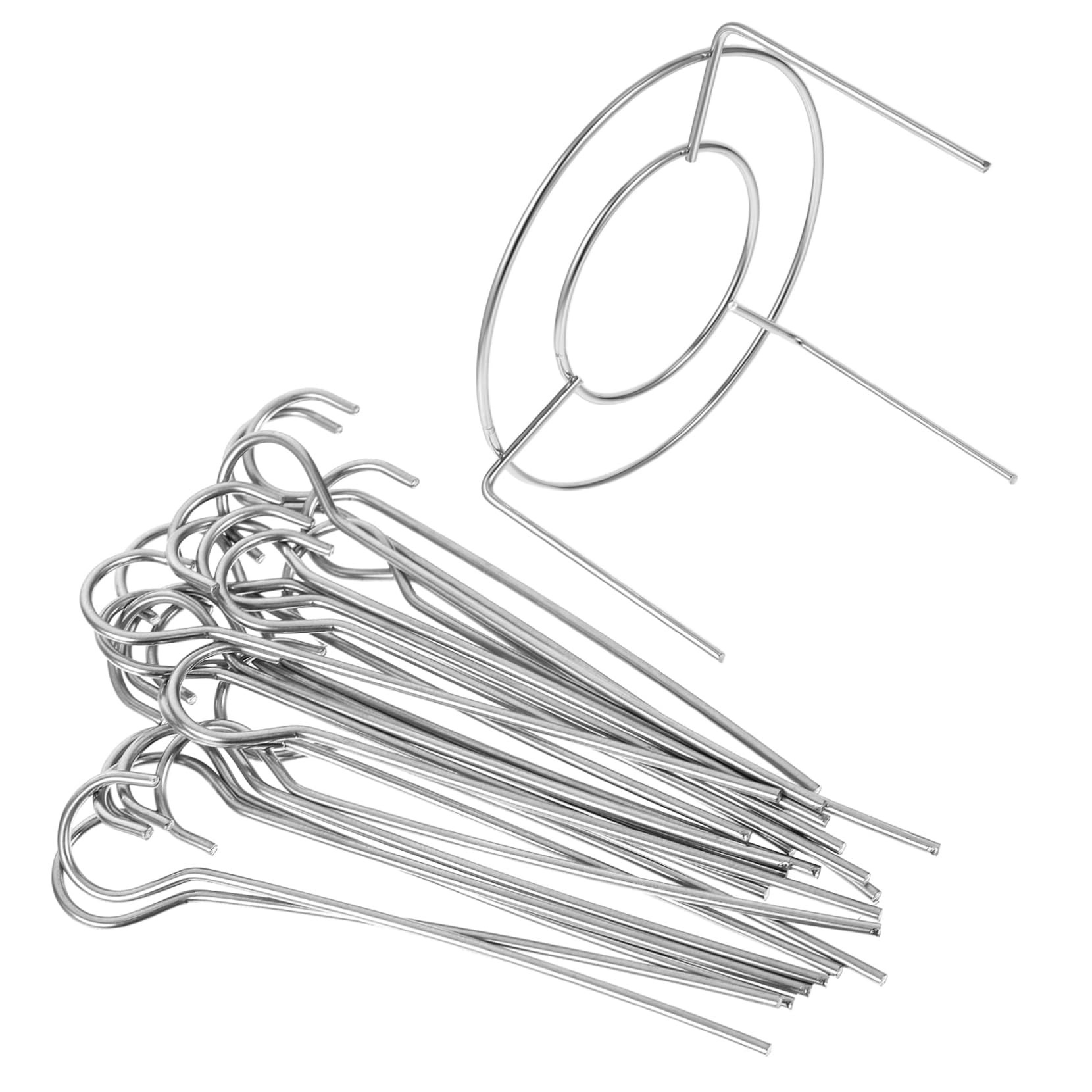 Cabilock 1 Set Stainless Steel Kebab Skewers Rack for Air Fryer Barbecue Skewer Holder for Grilling Meat Seafood and Vegetables for Outdoor Parties and Family Gatherings