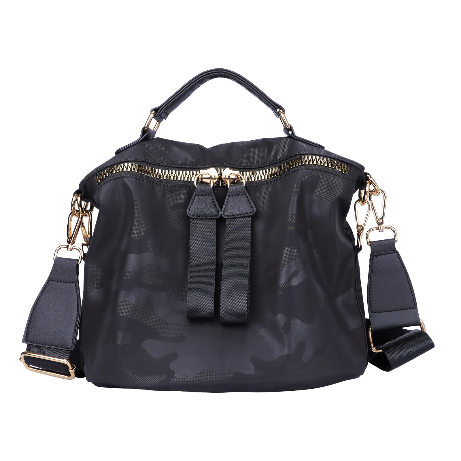 PAKFIEKS Nylon Crossbody Handbag for Women Anti-theft Purse Shopping Tote Bag Lightweight Shoulder Bag