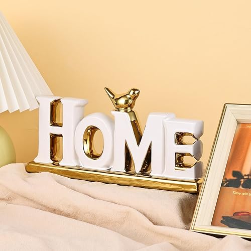 Miniatura 6 de Decoración blanca y dorada para sala de estar, dormitorio, estantería, mesa auxiliar, letrero para el hogar, estatuas estéticas, decoración bohemia