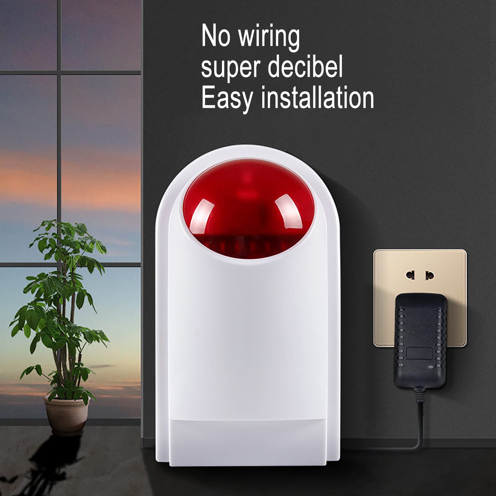 Botón de alarma de pánico de sirena estroboscópica, máxima seguridad para el hogar, hotel, tienda, sistema de alerta SOS fuerte con luz intermitente, ideal para joyerías, alarma de sirena eficaz y