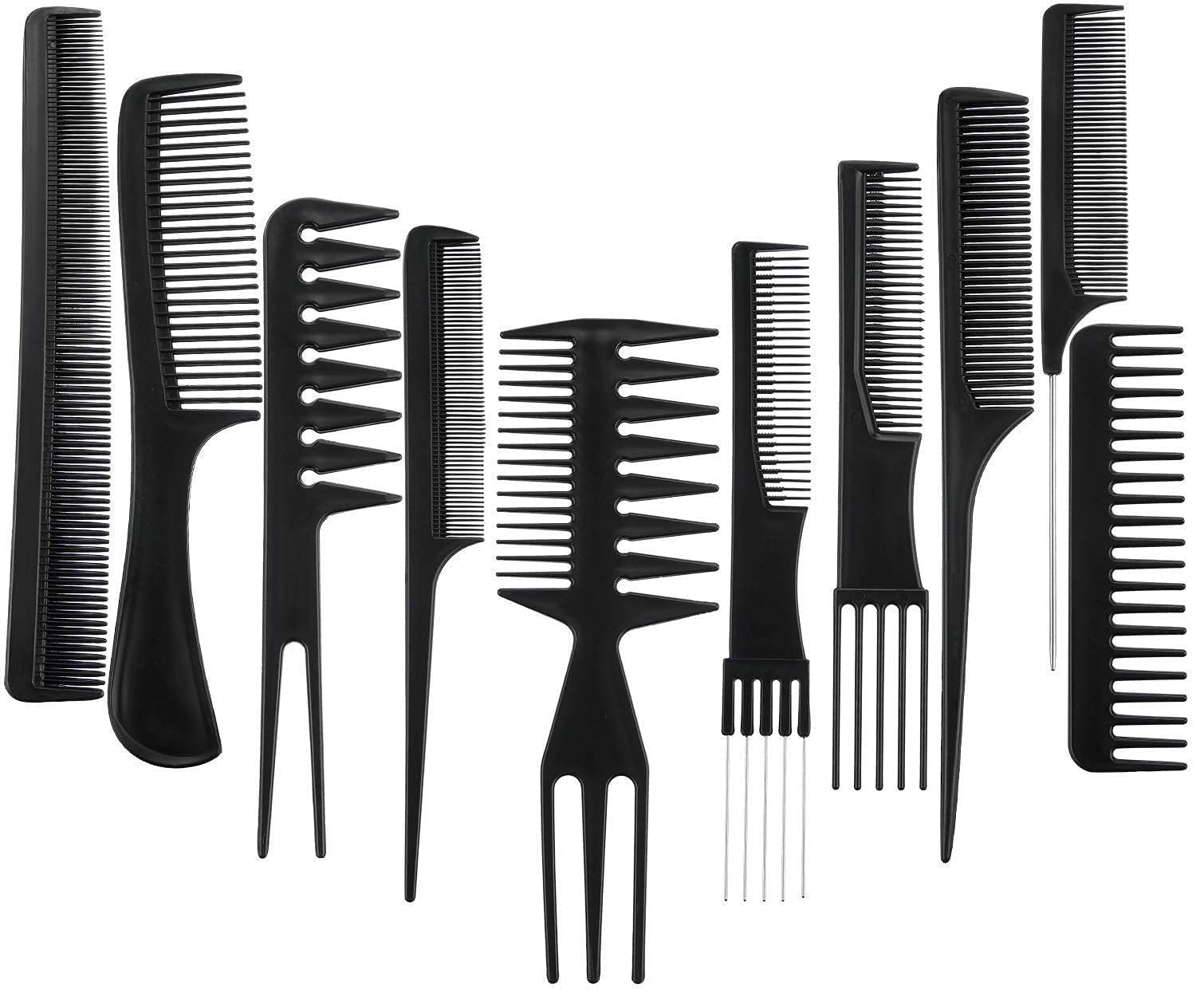 Sloane Beauty 10 Pcs Multipurpose Salon Hair Styling (41 * 25) cm Hairdressing hairdresser Barber Combs Professional Comb Kit-image-36
