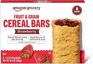 Amazon Grocery, Fruit & Grain Cereal Bars, Strawberry, 10.4 Oz, 8 Ct (Previously Happy Belly, Packaging May Vary)