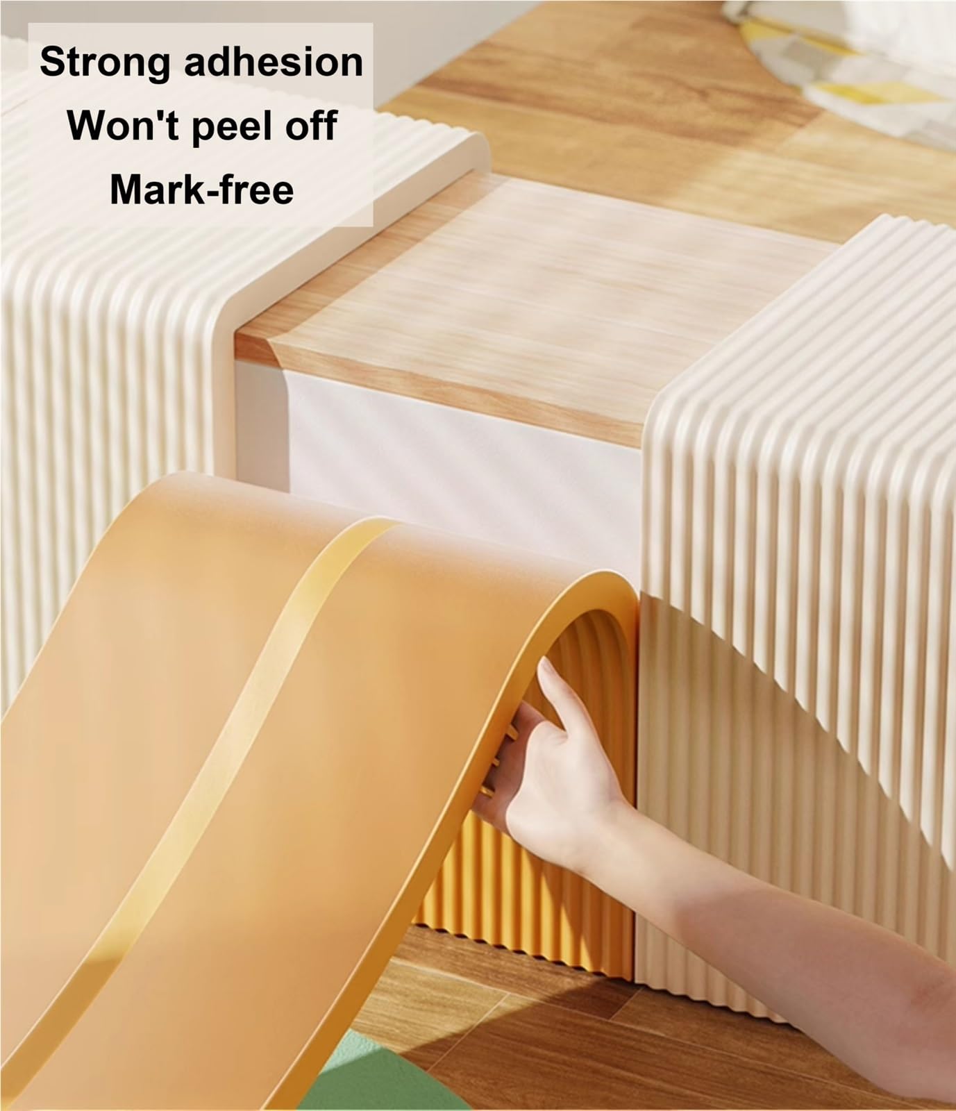 Elbstklebende Wandschutz Polster, Einfach zu Montieren, Schlagfest mit Schaum Material für Kopfteil, Wohnzimmer und Schlafzimmer Dekor(Off-White,W 60 x L 200 cm)