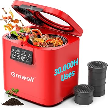 Growell Electric Composter for Kitchen, 4L Odorless Countertop Compost Bin