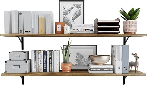 Wallniture Forme Estantes flotantes de 60 x 10 pulgadas para decoración de pared, estantería rústica de pared, estantes para sala de estar, oficina,