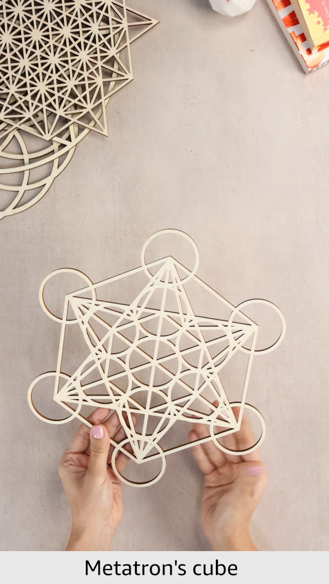 置物 karaMOVEAGIN Amazon.com: Taiyin 6 Pcs 12 Inch Sacred Geometry Wood Wall
