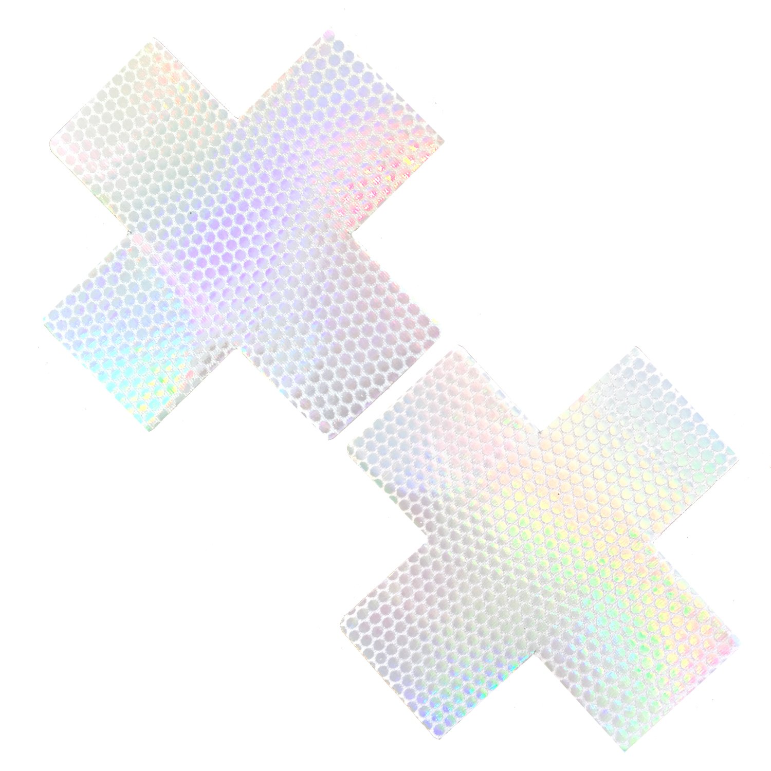 Neva Nude Iridescent Crystal Beamz Nipztix Pasties Nipple Covers for Festivals, Raves, Lingerie and More, Made in USA