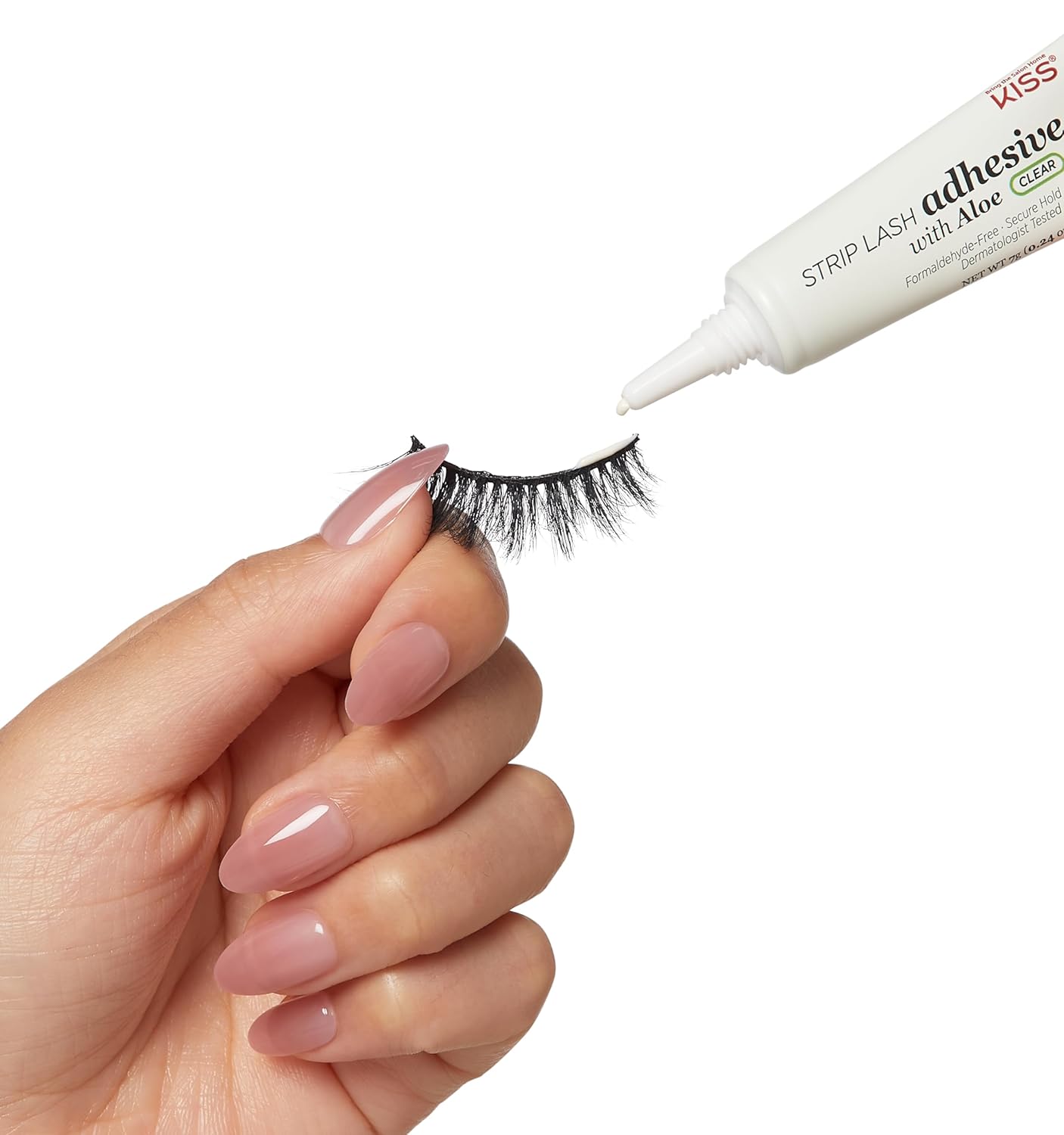 KISS Ever Ez Lashes, Lash Glue, EverEz Aloe Vera Strip Lash Adhesive, Clear, Includes Lash Adhesive, Long Lasting Wear, Can Be Used with Strip Lashes and Lash Clusters